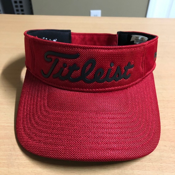 Titleist Red Visor Hat Cap Adjustable NEW